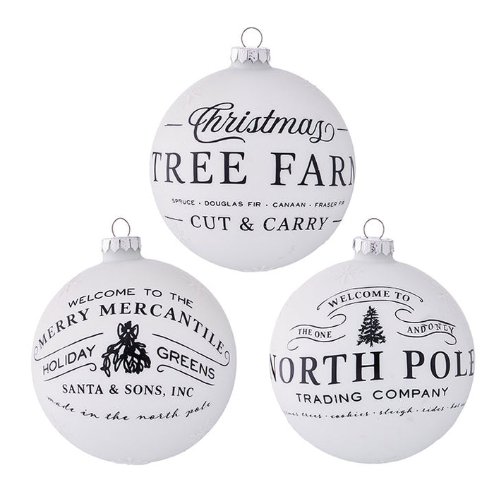Holiday Ball Ornament - 3 Styles