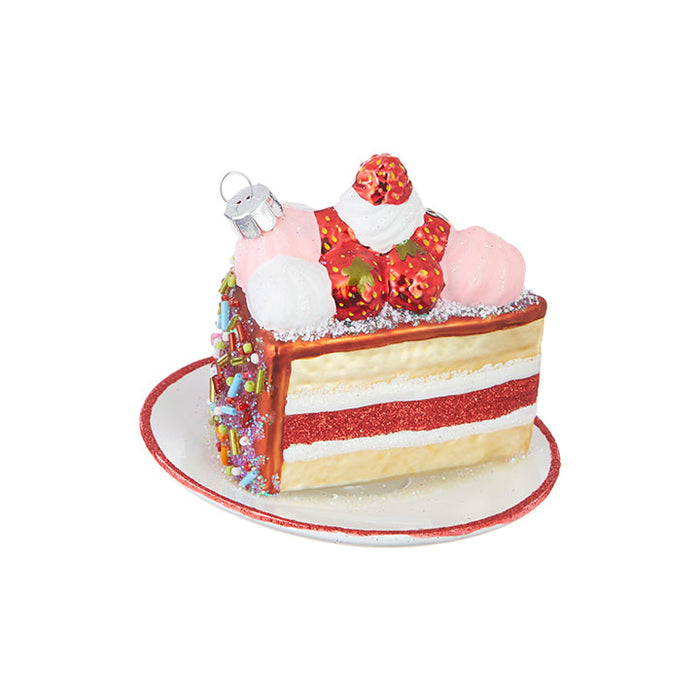 SLICE OF CAKE ON PLATE ORNAMENT