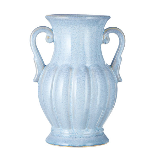 Reactive Glaze Fluted Handled Vase