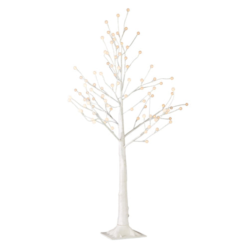 Glittered White Lighted Tree - 5'