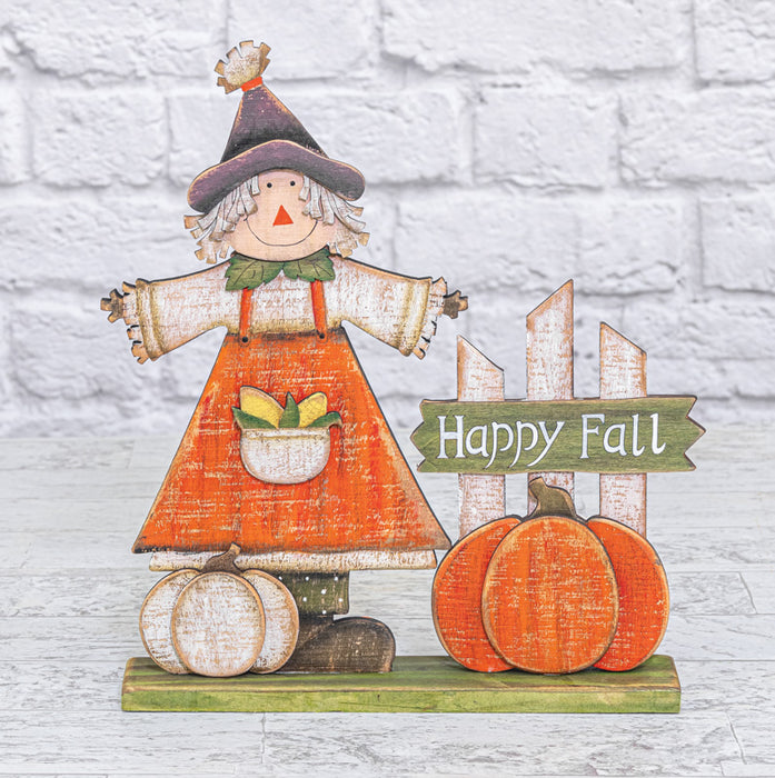 Happy Fall Scarecrow Wood Tabletop