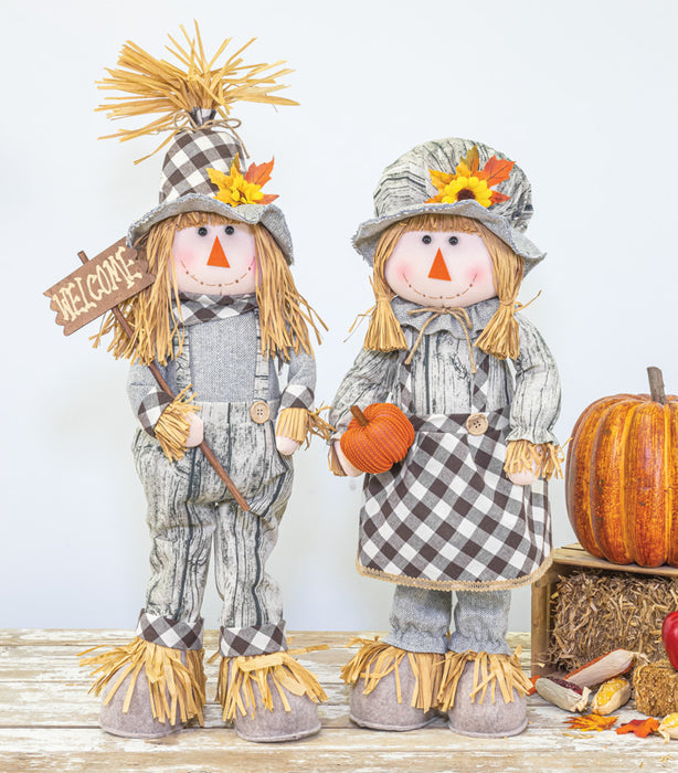 Barn Plaid Scarecrow Stander 2 Asst. Large