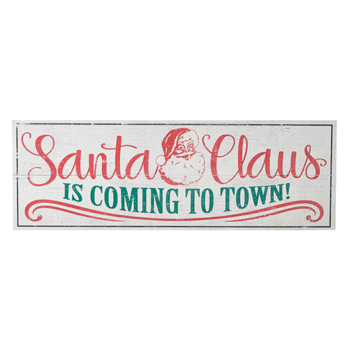 Santa Claus is Coming To Town Wood Sign