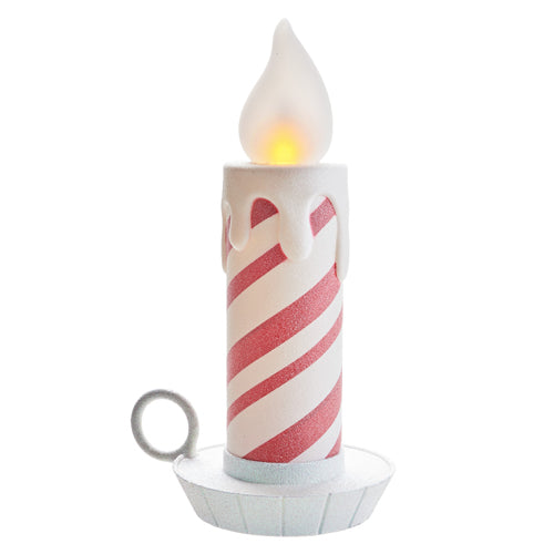 Battery Operated Peppermint Stripe Candle