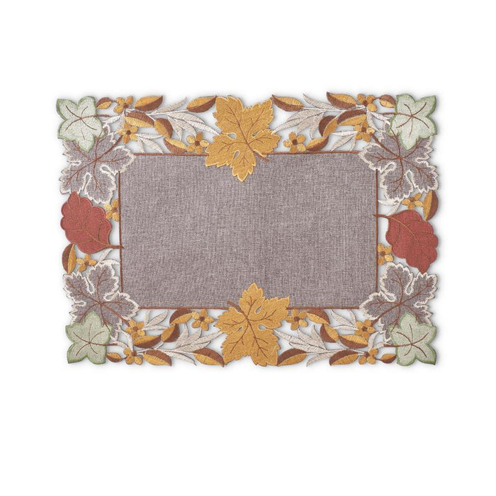 Embroidered Cutout Fall Leaves Placemats