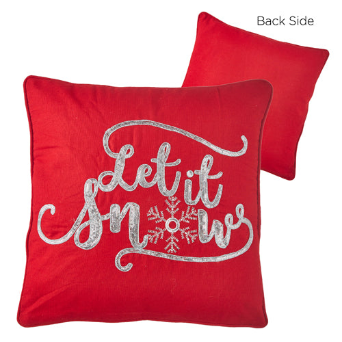 Let It Snow Sequined Pillow