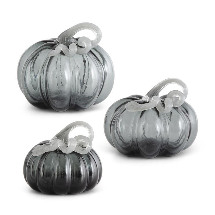 Grey Glass Pumpkins - 4 Options
