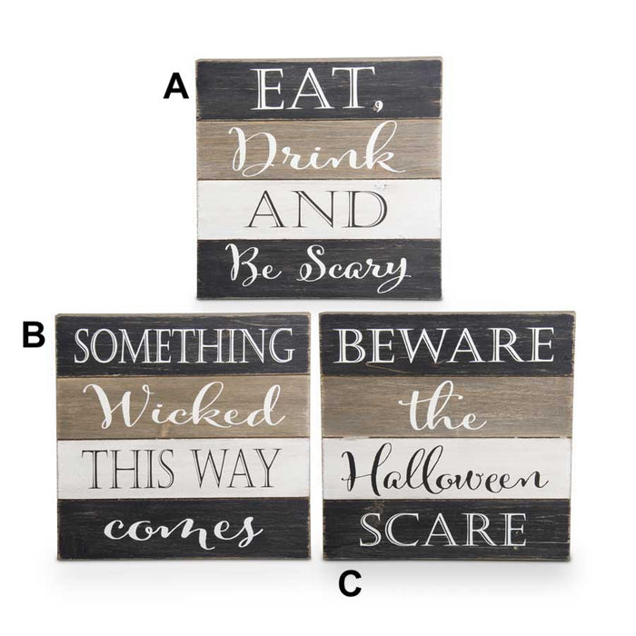 Wooden Halloween Sign - 3 Styles