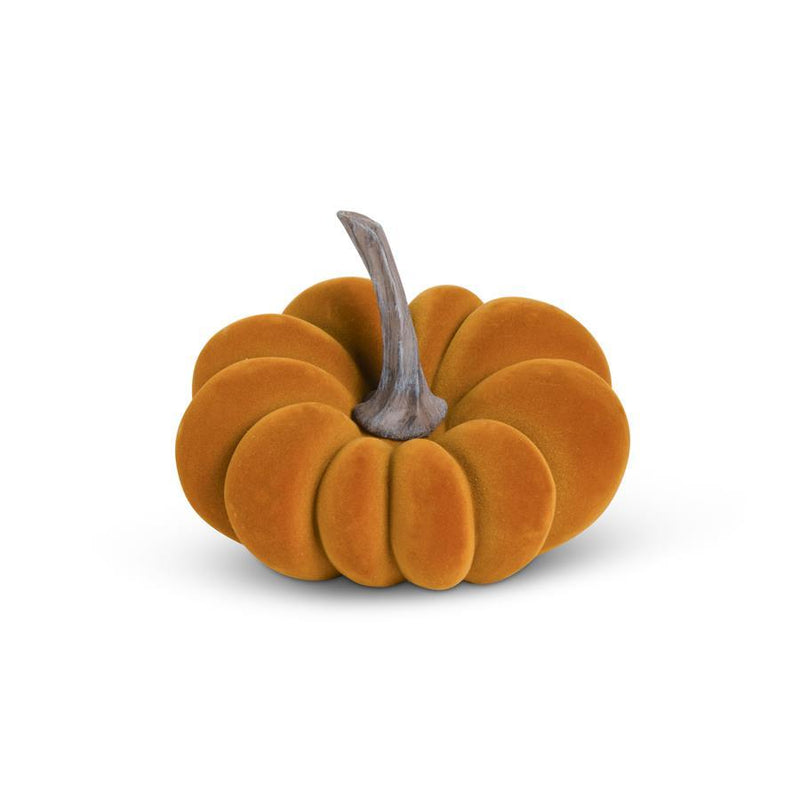 Orange Velvet Pumpkin w/Dark Brown Stem
