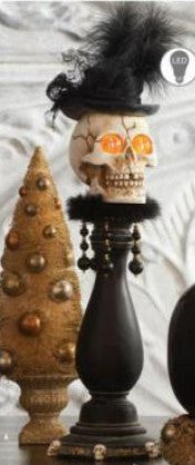 Skeleton Bust at /LED Eyes on Pedestal