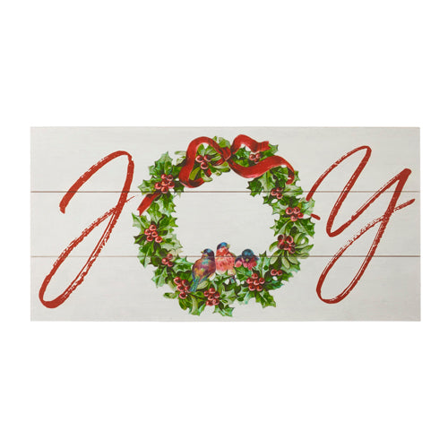 Joy Wreath Wood Wall Art