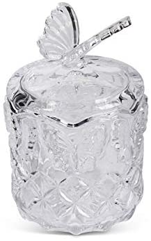 Clear Glass Butterfly Lidded Container