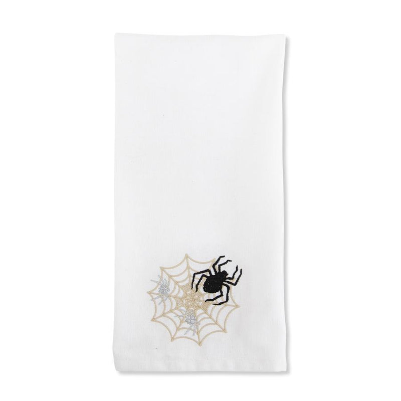 White Halloween Runner with Embroidered Spider - 72"
