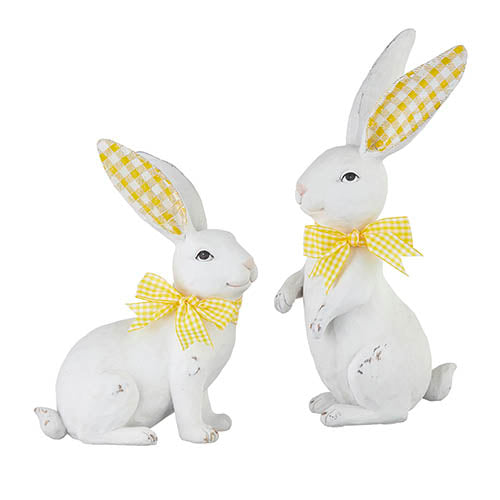Distressed Gingham Bunny - Set of 2