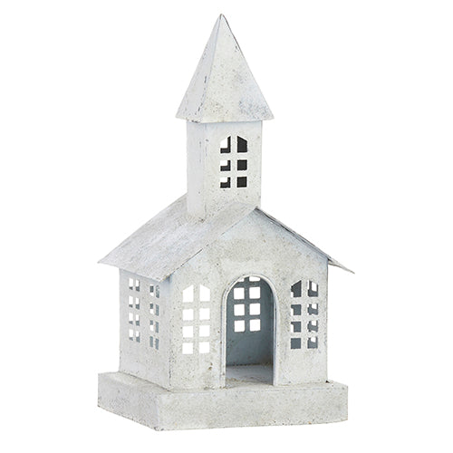 Iced Antique White Church Lantern