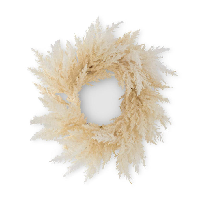 Flocked Cream Pampas Grass Candle Ring