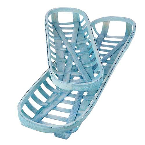 Distressed Blue Oblong Tobacco Basket - 3 Options