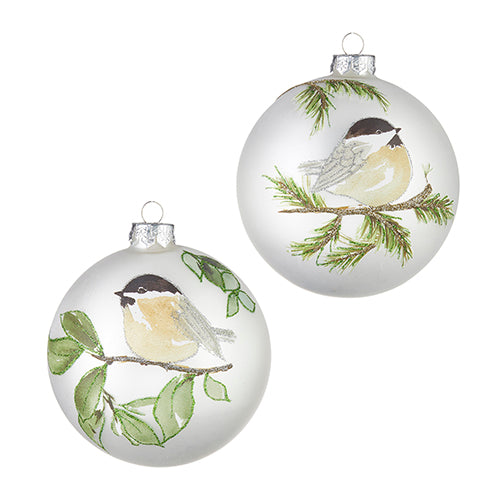 Winter Chickadee Ball Ornament - 3 Options