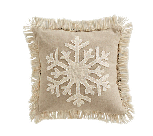 Snowflake Applique Pillow - Spuare