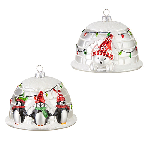 Penguin and Polar Bear Igloo Ornament - 2 Options