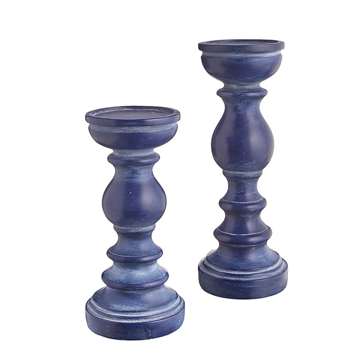 Blue Candle Holders - Set of 2