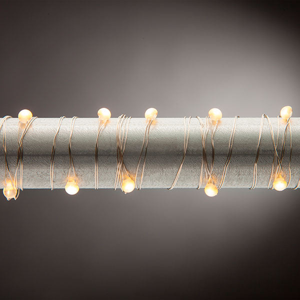 20'L Warm White Silver Wire Micro Light String