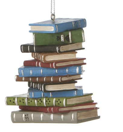 Stack of books ornament on a white background