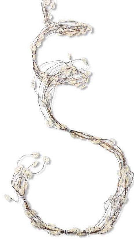 Necklace with small lights on a white background