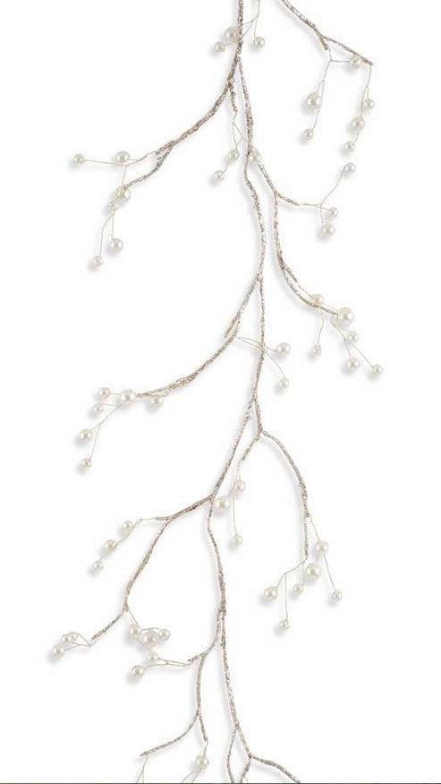 Decorative branch with small white flowers on a white background