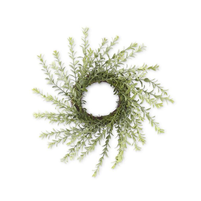 Powdered Green Real Touch Myrtle Candle Ring/Wreath