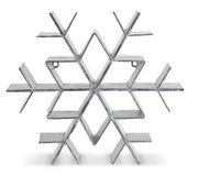Metal snowflake-shaped shelf on a white background
