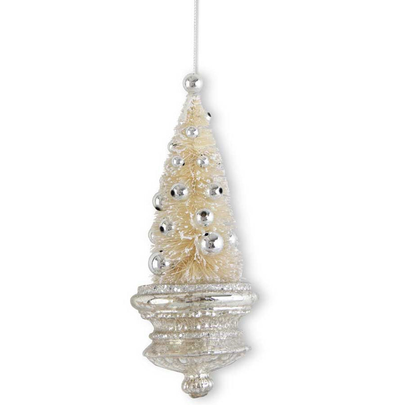 Cream Bottle Brush Tree Ornament