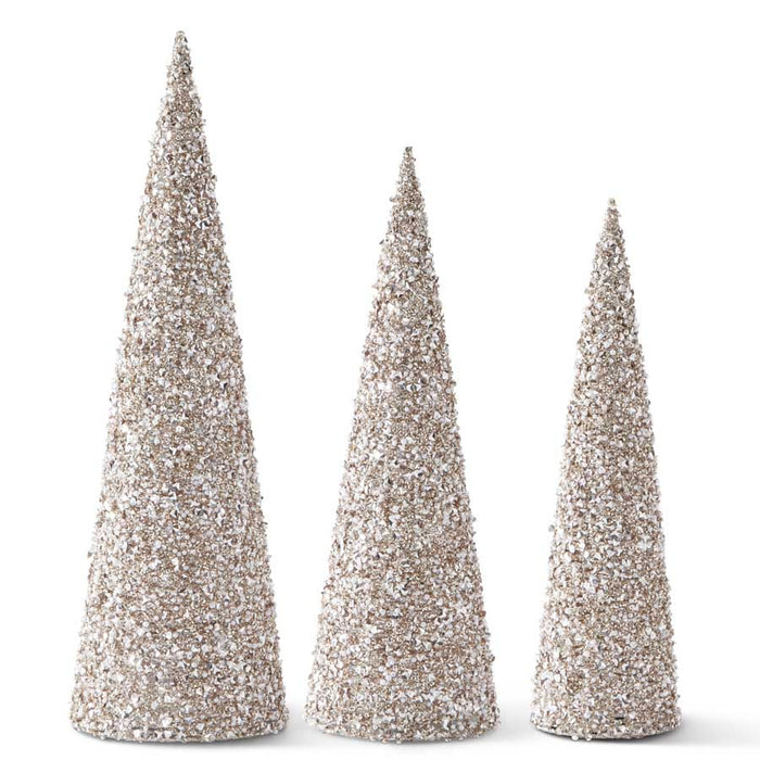 Champagne Sequins & Bead Embellished Trees