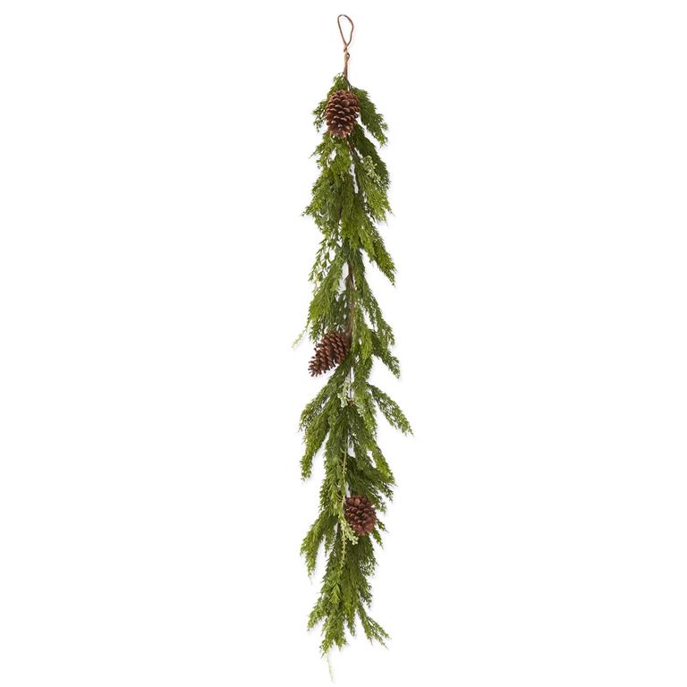 Twig Pine & Myrtle Garland with Green Berries - 60"