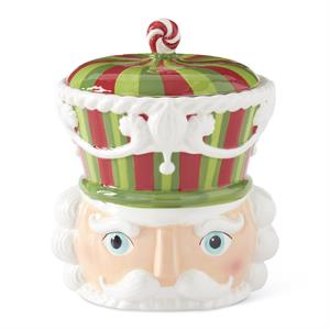 Red & Green Dolomite Nutcracker Cookie Jar