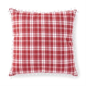 Square Red & White Plaid Flannel Pillow
