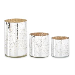 Silver Mercury Glass Candleholders