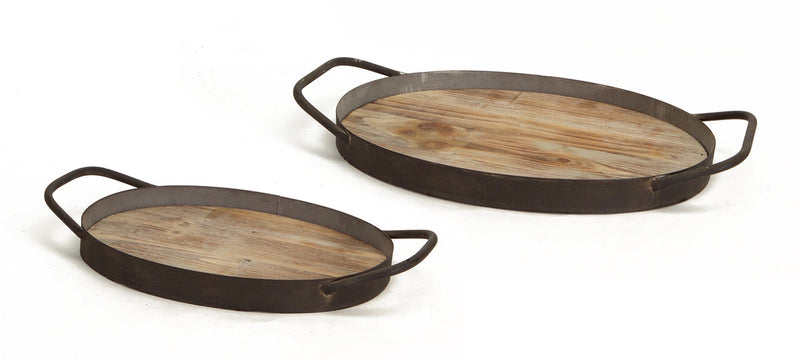 Wood Grain Metal Trays - 3 Options