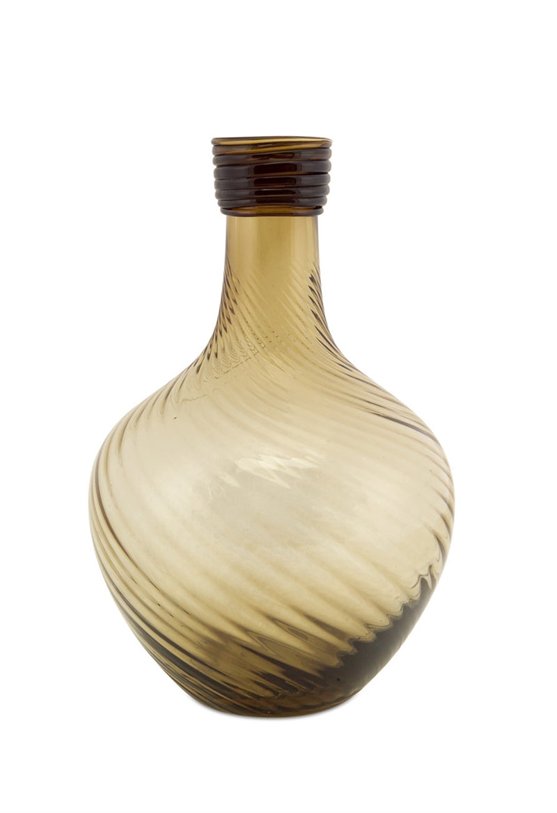 Blown Swirl Glass Bottle