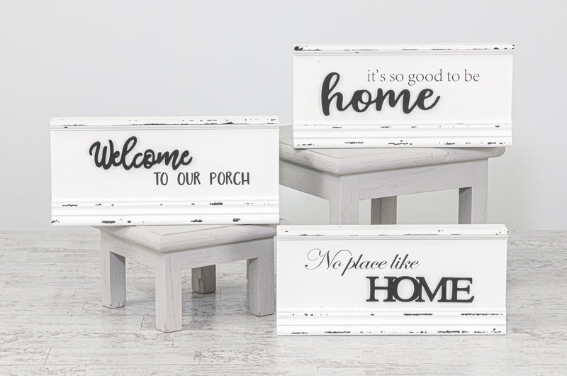 Weathered Welcome Home Block Signs - 3 Options