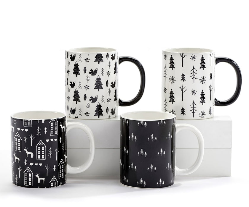 Black & White Mug with Handle - 4 Styles