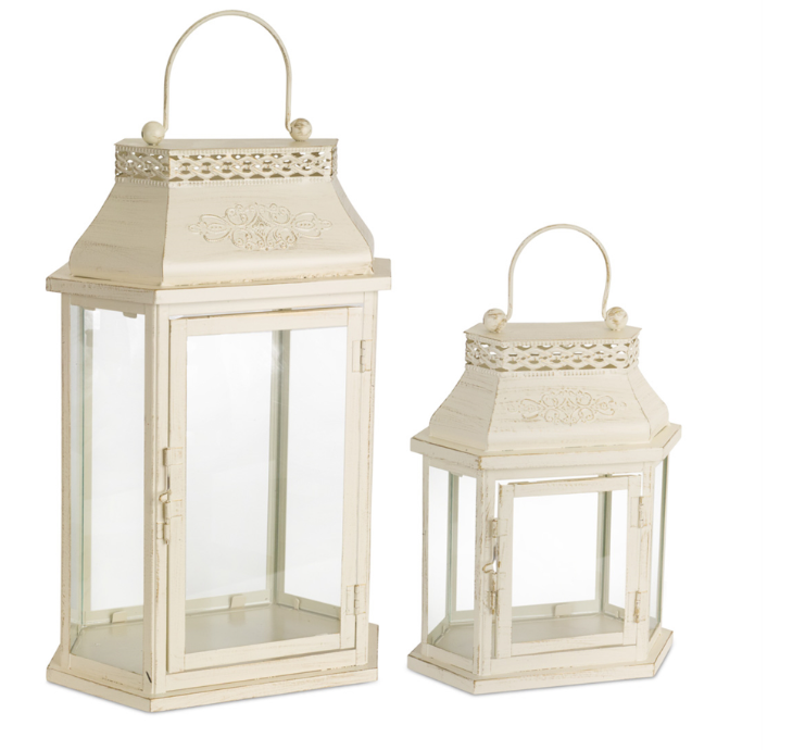 Two decorative lanterns on a white background