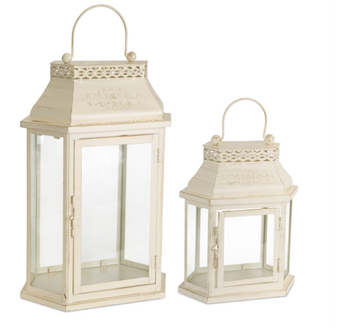 Two decorative lanterns on a white background