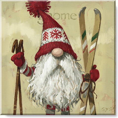Skier Gnome Giclee Wall Art