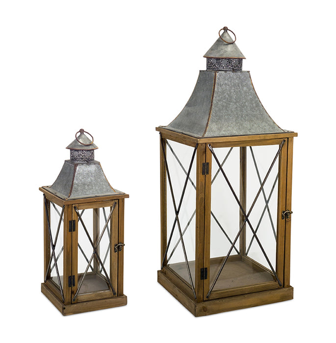 Brown Rustic Lantern - 2 Sizes