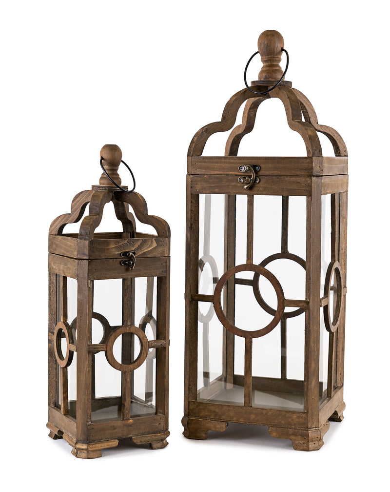 Wood Carved Lantern - 2 Sizes