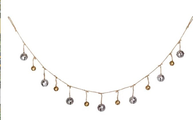 Decorative string with small balls on a white background