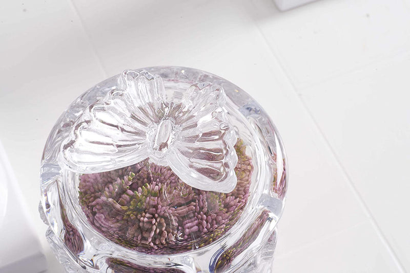 Clear Glass Butterfly Lidded Container