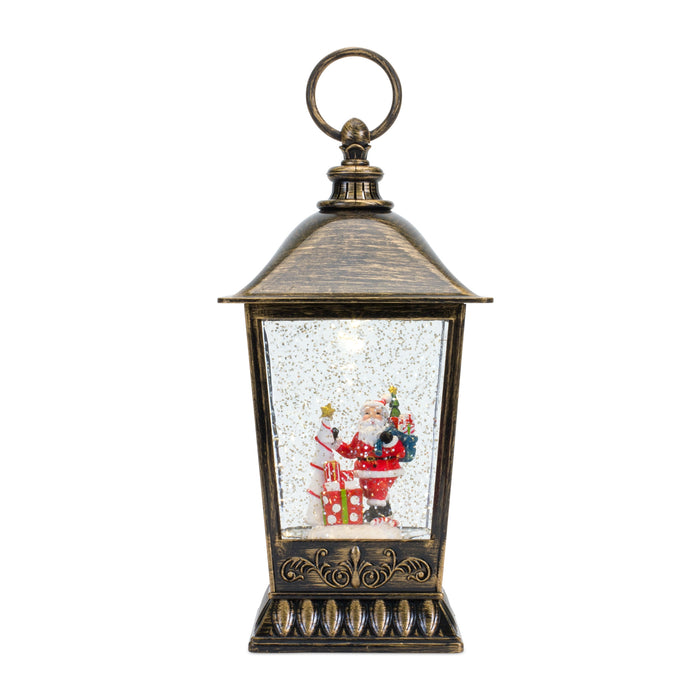 Snow Globe Lantern with Santa