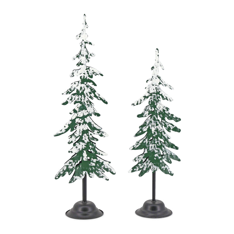 Iron Snowy Tree - Set of 2